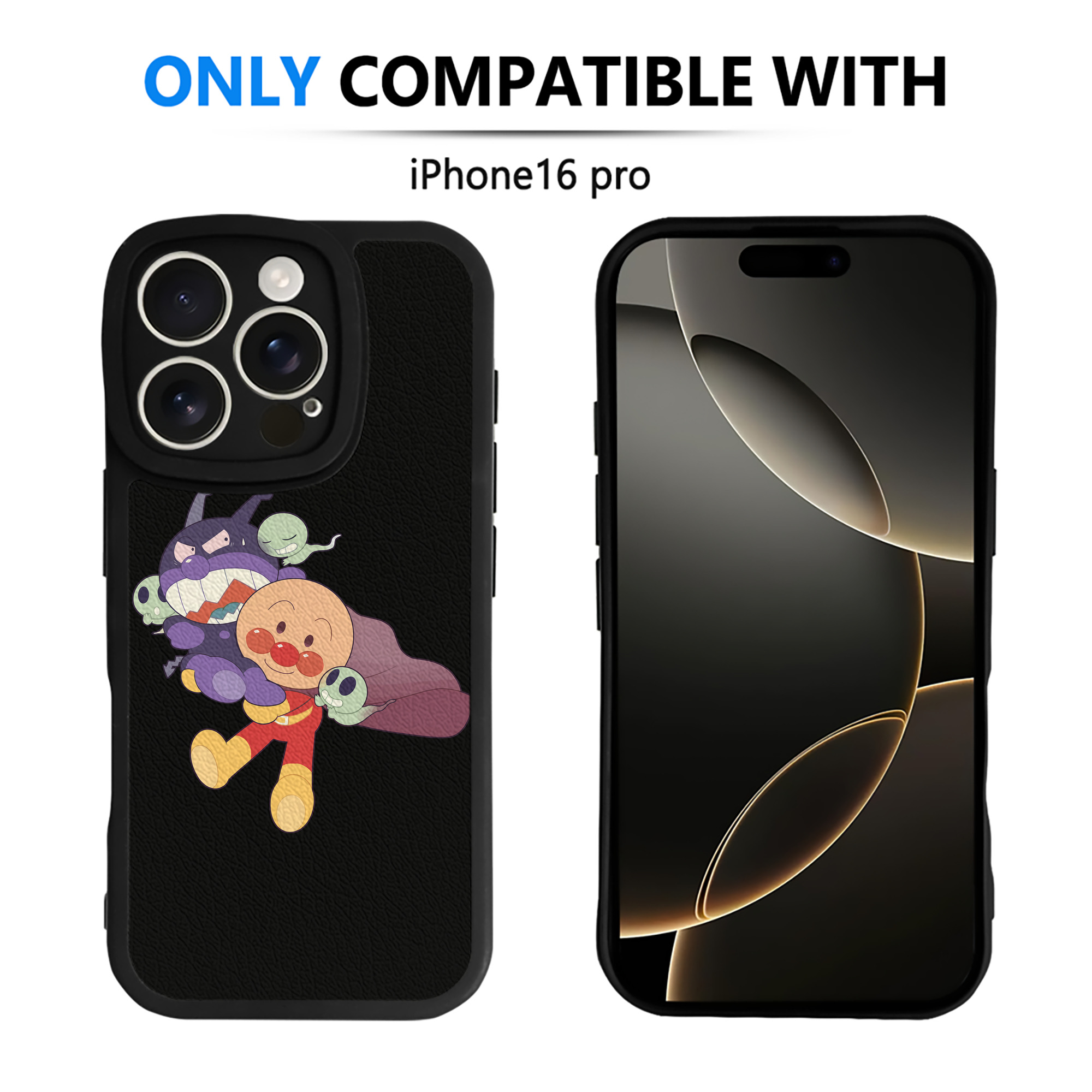 （画像用） アンパンマン Anpanman 【iPhone 16シリーズ対応】シリコンスマホケース（レザー調） 材質：シリコン